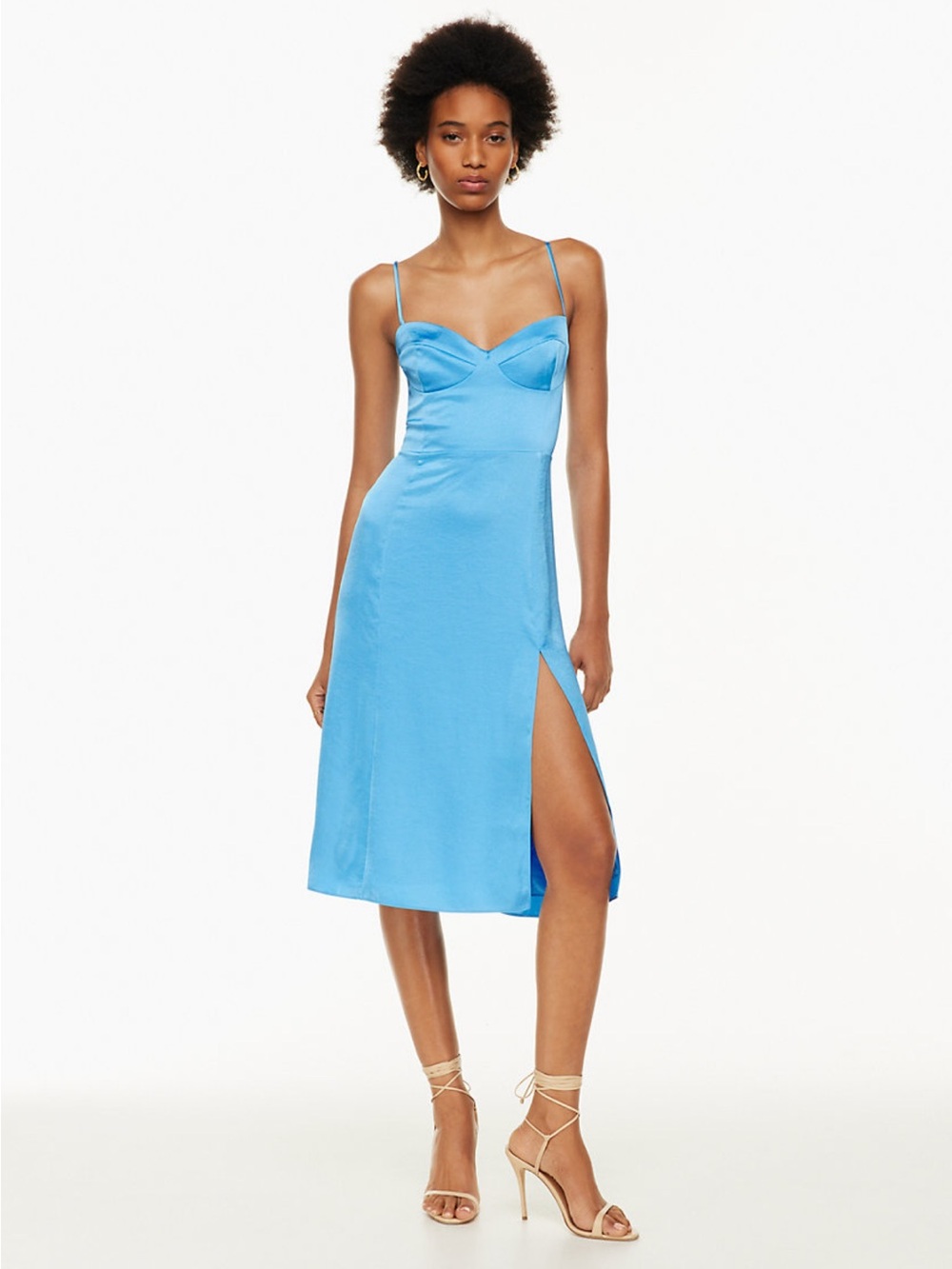 Aritzia Wilfred Glaze Satin Dress Blue Size 4